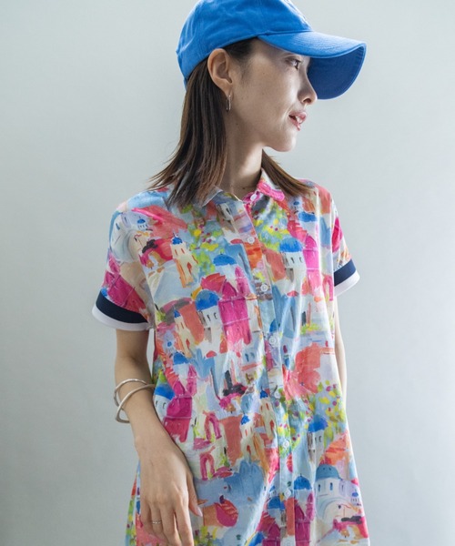 lodie(ロディ)の「絵画風Pt 半袖ワンピース(シャツワンピース・レディース・イエロー/ピンク・FREE)」の18枚目の写真