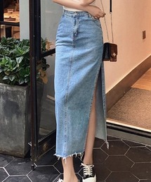 スリットタイトデニムスカート