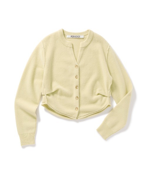PERVERZE（パーバーズ）の「Side-Tuck Knit Cardigan（Tシャツ/カットソー・レディース・ブラック×グレー/クリーム/グレー・FREE）」の3枚目の写真