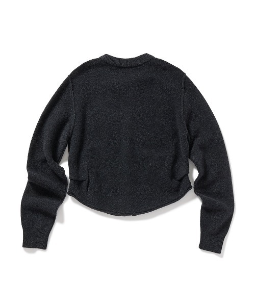 PERVERZE（パーバーズ）の「Side-Tuck Knit Cardigan（Tシャツ/カットソー・レディース・ブラック×グレー/クリーム/グレー・FREE）」の5枚目の写真