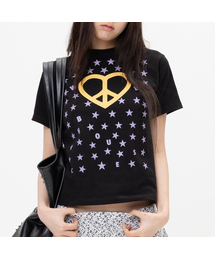 WEBHOUSE（ウェブハウス）の「ハートピーススターティー - ブラック（Tシャツ/カットソー）」