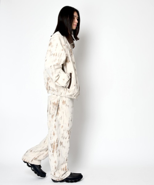 SUPERTHANKS(スーパーサンクス)の「ダメージジャガード スタンドカラー ジップブルゾンDamage jacquard stand-collar zip blouson(ブルゾン・メンズ・アイボリー・L/M/S)」の5枚目の写真