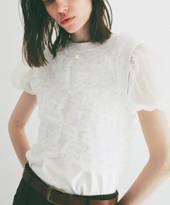 セール】TULLE VEST LAYERED TOPS（Tシャツ/カットソー）｜CLANE