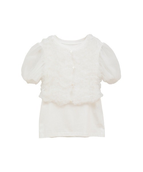 CLANE(クラネ)の「TULLE VEST LAYERED TOPS 10105-1173(Tシャツ/カットソー・メンズ・ブラック/ホワイト/ブルー・1/2)」の10枚目の写真