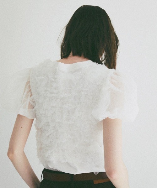CLANE(クラネ)の「TULLE VEST LAYERED TOPS 10105-1173(Tシャツ/カットソー・メンズ・ブラック/ホワイト/ブルー・1/2)」の7枚目の写真