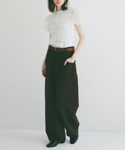 CLANE(クラネ)の「TULLE VEST LAYERED TOPS 10105-1173(Tシャツ/カットソー・メンズ・ブラック/ホワイト/ブルー・1/2)」の9枚目の写真
