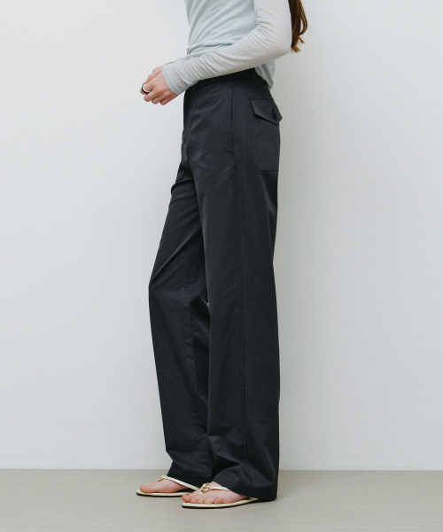 MONGDOL(モンドル)の「ボタンポケットストレートパンツチャコールMDPT078CHARCOAL(その他パンツ・レディース・その他・SMALL/MEDIUM)」の3枚目の写真