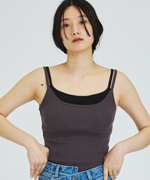 【カップ付き】レイヤード風キャミソール