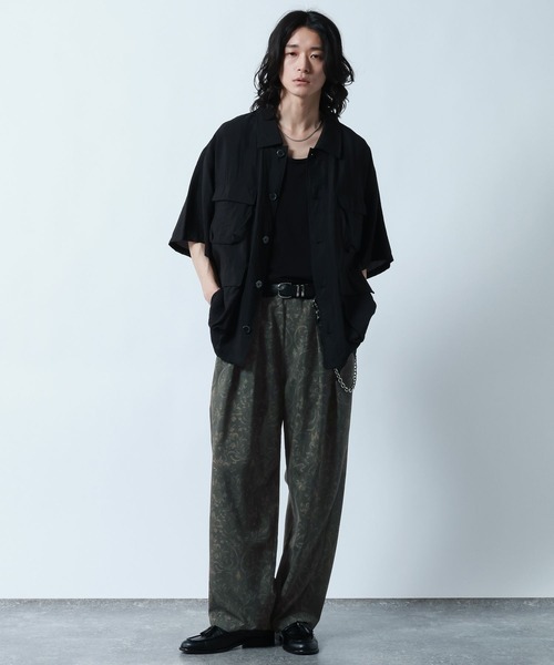 RAGEBLUE（レイジブルー）の「Botanical Pattern Summer Cocoon Easy Pants/総柄/サマーコクーンイージーパンツ（スラックス・メンズ・ブラウン/グレー・LARGE/MEDIUM）」の3枚目の写真