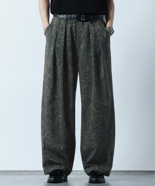 RAGEBLUE（レイジブルー）の「Botanical Pattern Summer Cocoon Easy Pants/総柄/サマーコクーンイージーパンツ（スラックス・メンズ・ブラウン/グレー・LARGE/MEDIUM）」の7枚目の写真