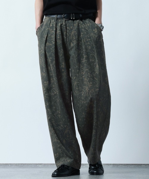 RAGEBLUE（レイジブルー）の「Botanical Pattern Summer Cocoon Easy Pants/総柄/サマーコクーンイージーパンツ（スラックス・メンズ・ブラウン/グレー・LARGE/MEDIUM）」の10枚目の写真