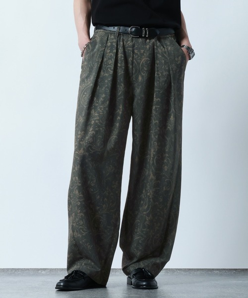 RAGEBLUE（レイジブルー）の「Botanical Pattern Summer Cocoon Easy Pants/総柄/サマーコクーンイージーパンツ（スラックス・メンズ・ブラウン/グレー・LARGE/MEDIUM）」の11枚目の写真