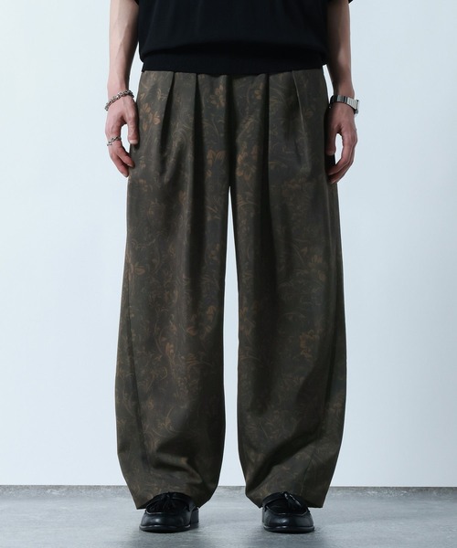 RAGEBLUE（レイジブルー）の「Botanical Pattern Summer Cocoon Easy Pants/総柄/サマーコクーンイージーパンツ（スラックス・メンズ・ブラウン/グレー・LARGE/MEDIUM）」の16枚目の写真