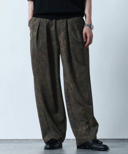 RAGEBLUE（レイジブルー）の「Botanical Pattern Summer Cocoon Easy Pants/総柄/サマーコクーンイージーパンツ（スラックス・メンズ・ブラウン/グレー・LARGE/MEDIUM）」の17枚目の写真