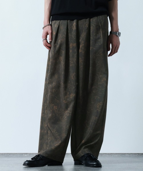 RAGEBLUE（レイジブルー）の「Botanical Pattern Summer Cocoon Easy Pants/総柄/サマーコクーンイージーパンツ（スラックス・メンズ・ブラウン/グレー・LARGE/MEDIUM）」の18枚目の写真