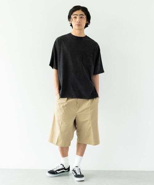 CRAFT STANDARD BOUTIQUE(クラフトスタンダードブティック)の「ピグメントラインTシャツ(Tシャツ/カットソー・メンズ・ブラック/グレイッシュベージュ・M/L)」の7枚目の写真