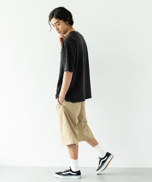 CRAFT STANDARD BOUTIQUE(クラフトスタンダードブティック)の「ピグメントラインTシャツ(Tシャツ/カットソー・メンズ・ブラック/グレイッシュベージュ・M/L)」の8枚目の写真