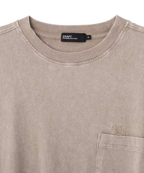 CRAFT STANDARD BOUTIQUE(クラフトスタンダードブティック)の「ピグメントラインTシャツ(Tシャツ/カットソー・メンズ・ブラック/グレイッシュベージュ・M/L)」の12枚目の写真