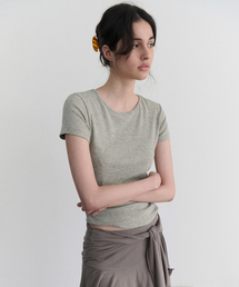 ANDNEEDS（アンドニーズ）の「Soy stripe half tee (navy)（Tシャツ/カットソー）」