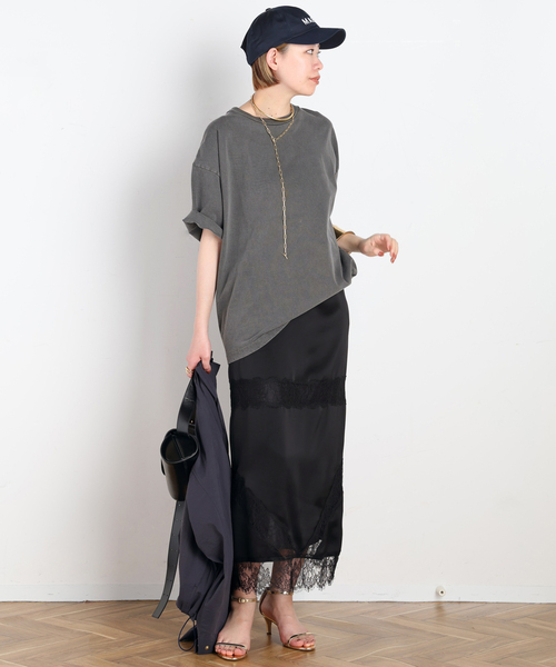AP STUDIO（エーピーストゥディオ）の「ピグメントダイT（Tシャツ/カットソー・レディース・チャコールグレー/ホワイト・FREE）」の10枚目の写真