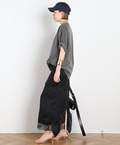 AP STUDIO（エーピーストゥディオ）の「ピグメントダイT（Tシャツ/カットソー・レディース・チャコールグレー/ホワイト・FREE）」の11枚目の写真