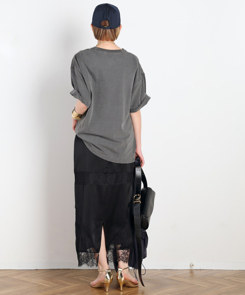 AP STUDIO（エーピーストゥディオ）の「ピグメントダイT（Tシャツ/カットソー・レディース・チャコールグレー/ホワイト・FREE）」の12枚目の写真