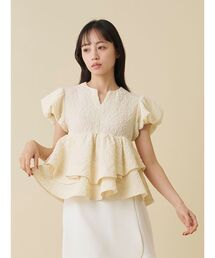 SNIDEL | テクスチャージャガードペプラムカットソー(Tシャツ/カットソー)