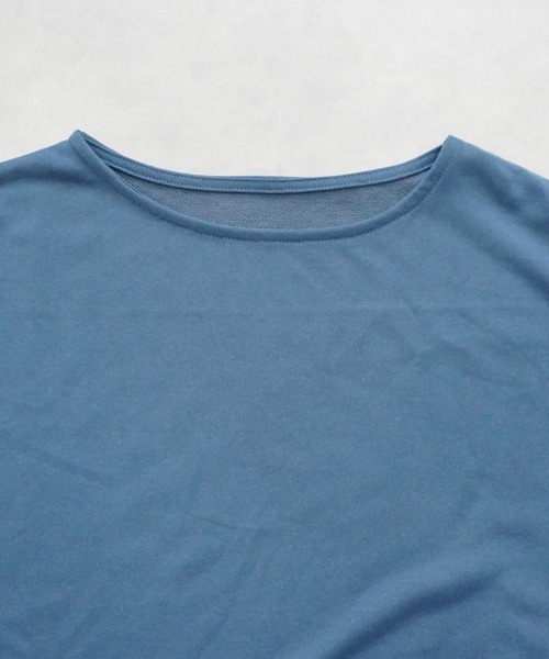 SELECT LEVERY(セレクトリベリー)の「シワになりにくいメッシュ織りフレンチスリーブプルオーバー(Tシャツ/カットソー・レディース・グリーン/ブルー/アイボリー/ブラック・LARGE/MEDIUM)」の9枚目の写真