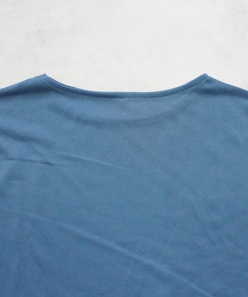 SELECT LEVERY(セレクトリベリー)の「シワになりにくいメッシュ織りフレンチスリーブプルオーバー(Tシャツ/カットソー・レディース・グリーン/ブルー/アイボリー/ブラック・LARGE/MEDIUM)」の5枚目の写真