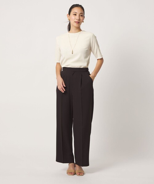 A DAY IN THE LIFE UNITED ARROWS（アデイインザライフユナイテッドアローズ）の「シャーリングメロー ハーフスリーブTシャツ ＜A DAY IN THE LIFE＞（Tシャツ/カットソー・レディース・グレー系/ブラック/オフホワイト・FREE）」の5枚目の写真