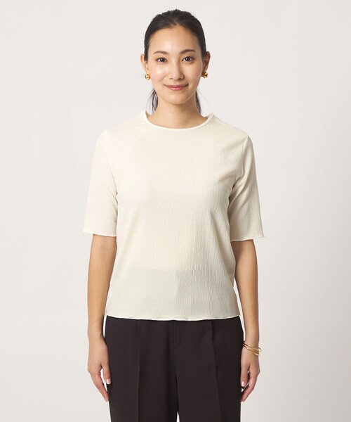 A DAY IN THE LIFE UNITED ARROWS（アデイインザライフユナイテッドアローズ）の「シャーリングメロー ハーフスリーブTシャツ ＜A DAY IN THE LIFE＞（Tシャツ/カットソー・レディース・グレー系/ブラック/オフホワイト・FREE）」の6枚目の写真