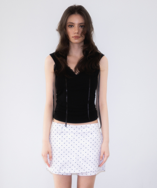 ROSEFRANTZ（ロゼフランツ）の「Lace-trim Ribbon Muse Sleeveless [Black]（Tシャツ/カットソー・レディース・ブラック・OS）」の19枚目の写真
