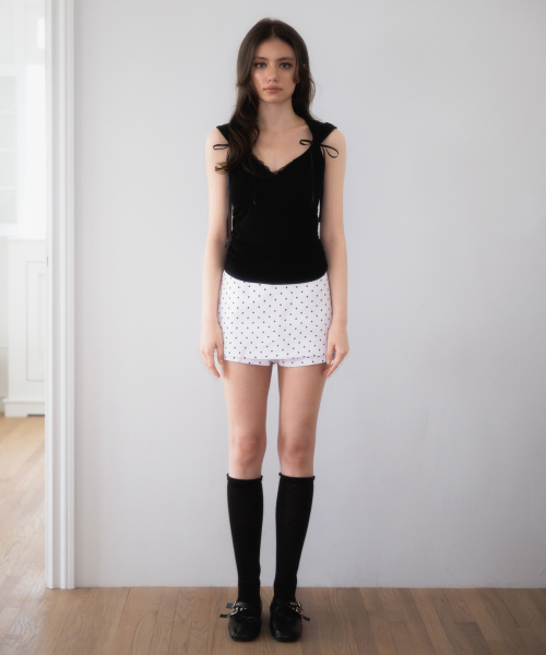 ROSEFRANTZ（ロゼフランツ）の「Lace-trim Ribbon Muse Sleeveless [Black]（Tシャツ/カットソー・レディース・ブラック・OS）」の17枚目の写真