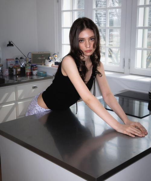 ROSEFRANTZ（ロゼフランツ）の「Lace-trim Ribbon Muse Sleeveless [Black]（Tシャツ/カットソー・レディース・ブラック・OS）」の3枚目の写真