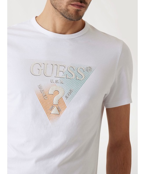 Guess(ゲス)の「GUESS Triangle Tee Tシャツ 半袖 ロゴTシャツ(Tシャツ/カットソー・メンズ・ホワイト/ブラック・X-LARGE/MEDIUM/LARGE/SMALL)」の11枚目の写真