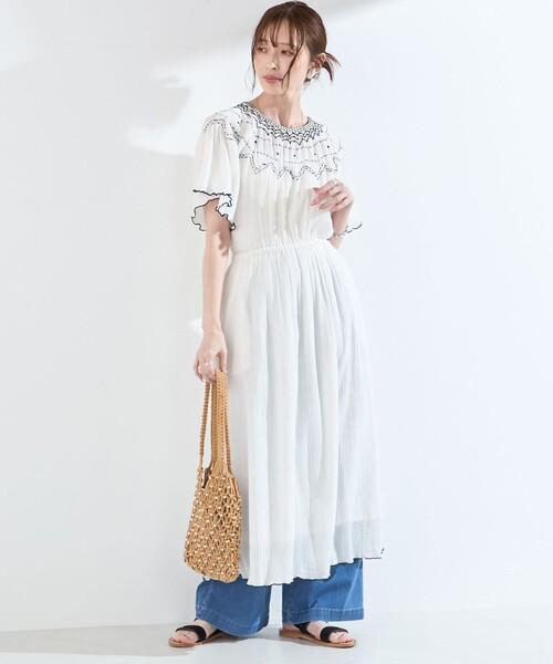 SHIPS Colors（シップス カラーズ）の「SHIPS Colors:〈手洗い可能〉楊柳 エンブロイダリー ワンピース◇（ワンピース・レディース・ブラウン/オフホワイト・ONE SIZE）」の21枚目の写真