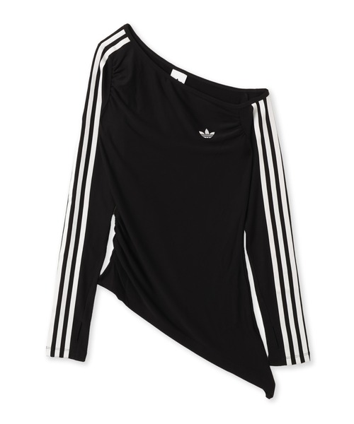 adidas(アディダス)の「adidas ONE SHOULDER ASYMMETRIC TOP / アディダス ワンショルダー アシンメトリック トップ(Tシャツ/カットソー・レディース・ブラック・S/M/L)」の4枚目の写真