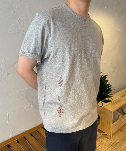 INTEMPOMOOD(インテンポムード)の「エスニックグラフィックTシャツ : 2カラー(Tシャツ/カットソー・メンズ・ブラウン/グレー・MEDIUM/LARGE)」の22枚目の写真