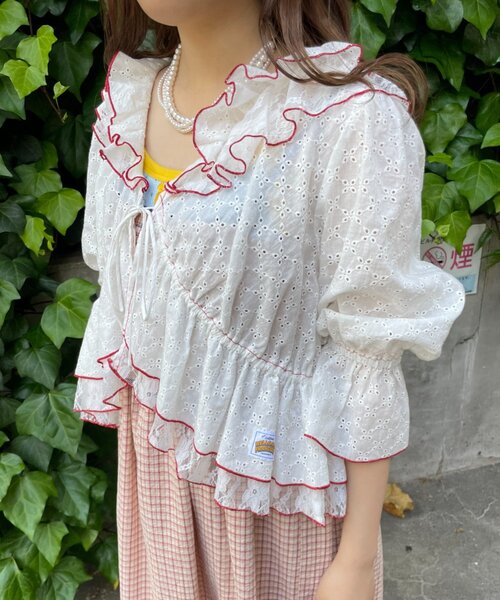 HELLO.SANFRANCISCO(ハローサンフランシスコ)の「【HELLO.SANFRANCISCO】レースボレロメロウブラウス(シャツ/ブラウス・レディース・ブルー/ホワイト/ブラック・ONE SIZE)」の11枚目の写真