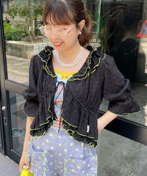 HELLO.SANFRANCISCO(ハローサンフランシスコ)の「【HELLO.SANFRANCISCO】レースボレロメロウブラウス(シャツ/ブラウス・レディース・ブルー/ホワイト/ブラック・ONE SIZE)」の12枚目の写真