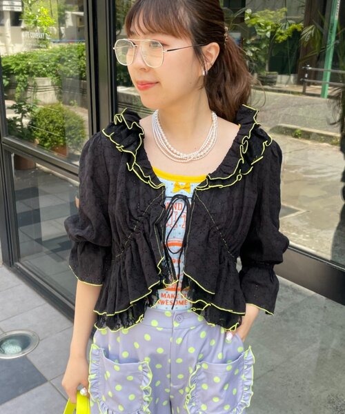 HELLO.SANFRANCISCO(ハローサンフランシスコ)の「【HELLO.SANFRANCISCO】レースボレロメロウブラウス(シャツ/ブラウス・レディース・ブルー/ホワイト/ブラック・ONE SIZE)」の13枚目の写真