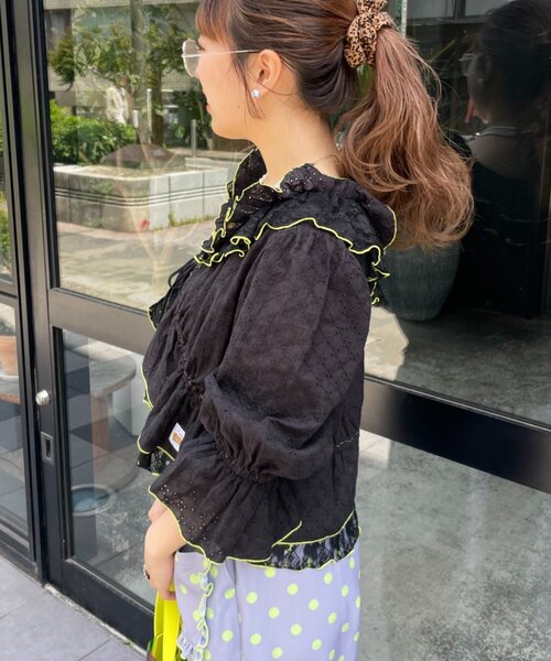 HELLO.SANFRANCISCO(ハローサンフランシスコ)の「【HELLO.SANFRANCISCO】レースボレロメロウブラウス(シャツ/ブラウス・レディース・ブルー/ホワイト/ブラック・ONE SIZE)」の14枚目の写真