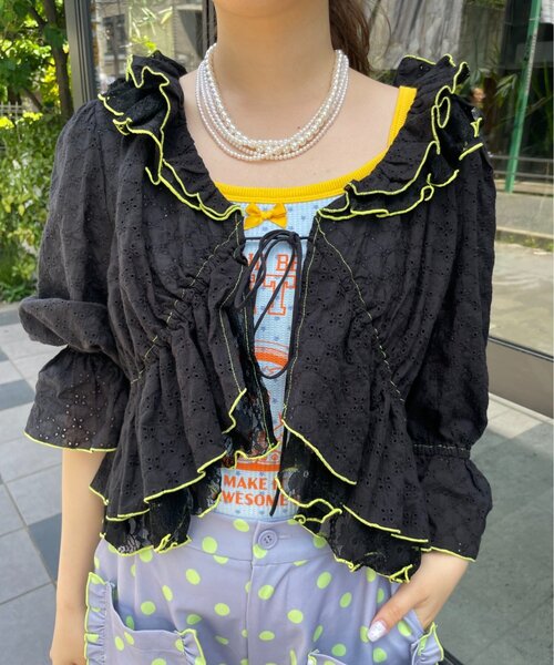 HELLO.SANFRANCISCO(ハローサンフランシスコ)の「【HELLO.SANFRANCISCO】レースボレロメロウブラウス(シャツ/ブラウス・レディース・ブルー/ホワイト/ブラック・ONE SIZE)」の19枚目の写真