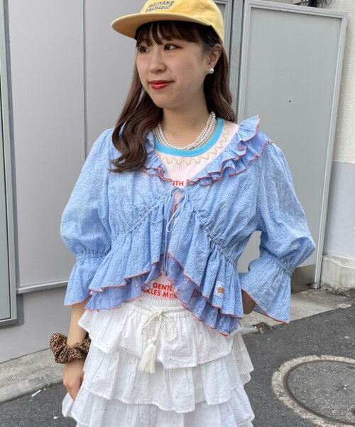 HELLO.SANFRANCISCO(ハローサンフランシスコ)の「【HELLO.SANFRANCISCO】レースボレロメロウブラウス(シャツ/ブラウス・レディース・ブルー/ホワイト/ブラック・ONE SIZE)」の21枚目の写真