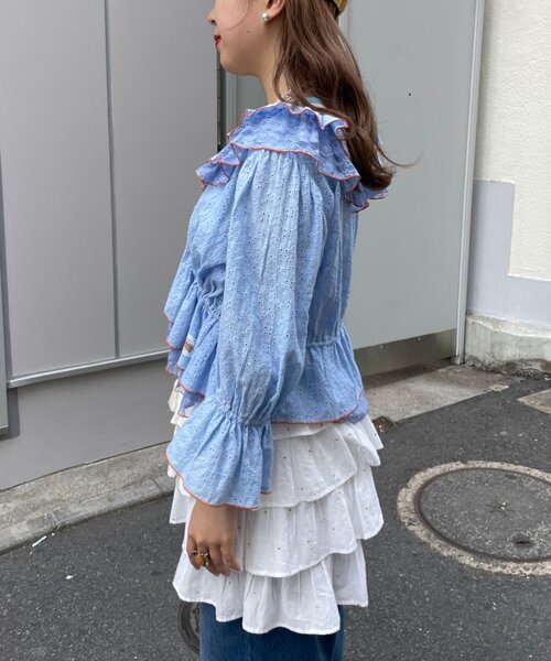 HELLO.SANFRANCISCO(ハローサンフランシスコ)の「【HELLO.SANFRANCISCO】レースボレロメロウブラウス(シャツ/ブラウス・レディース・ブルー/ホワイト/ブラック・ONE SIZE)」の22枚目の写真