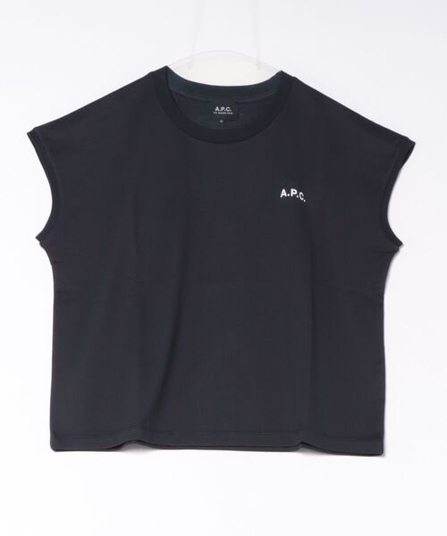 A.P.C.(アーペーセー)の「TOP ALINE(Tシャツ/カットソー・レディース・ネイビー/イエロー系その他/オフホワイト・S/M)」の2枚目の写真