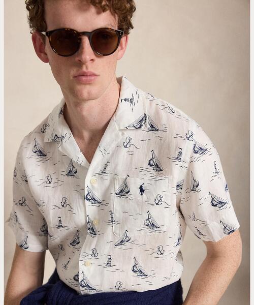 POLO RALPH LAUREN(ポロ ラルフ ローレン)の「クラシック フィット ノーティカルプリント リネン シャツ(シャツ/ブラウス・メンズ・マルチ・M/S/XS/L)」の5枚目の写真
