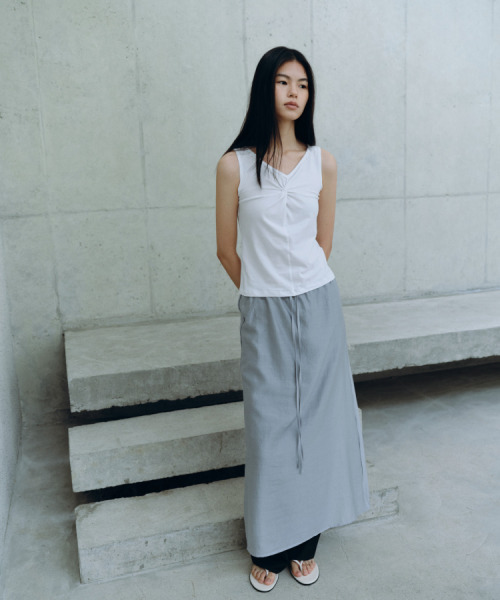 CACELE(カッセル)の「SHEER LONG SKIRT, BLUE GRAY(スカート・レディース・その他・FREE)」の2枚目の写真