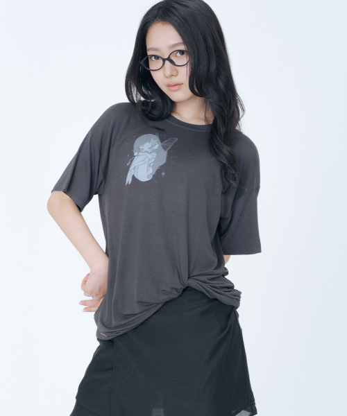 セール】Hannah fairy twist short sleeve CHARCOAL（Tシャツ 