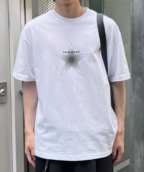 Chikashitsu +（チカシツプラス）の「【Chikashitsu +】clean star graphic t-shirt (3color) / 【チカシツプラス】スタープリント半袖Tシャツ＜着用動画あり＞（Tシャツ/カットソー・メンズ・ネイビー/ホワイト/ブラック・ONE SIZE）」の19枚目の写真